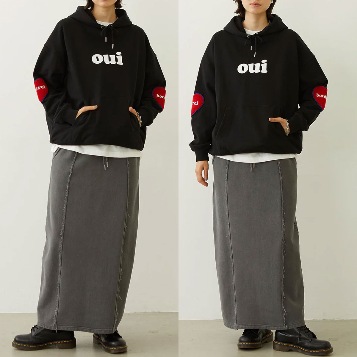 ߥ륯ե ǥ å ϡ ѥå ѡ OUI 2 M L ͵֥ MILKFED.  | HEART ELBOW PATCH SWEAT HOODIE103254012014