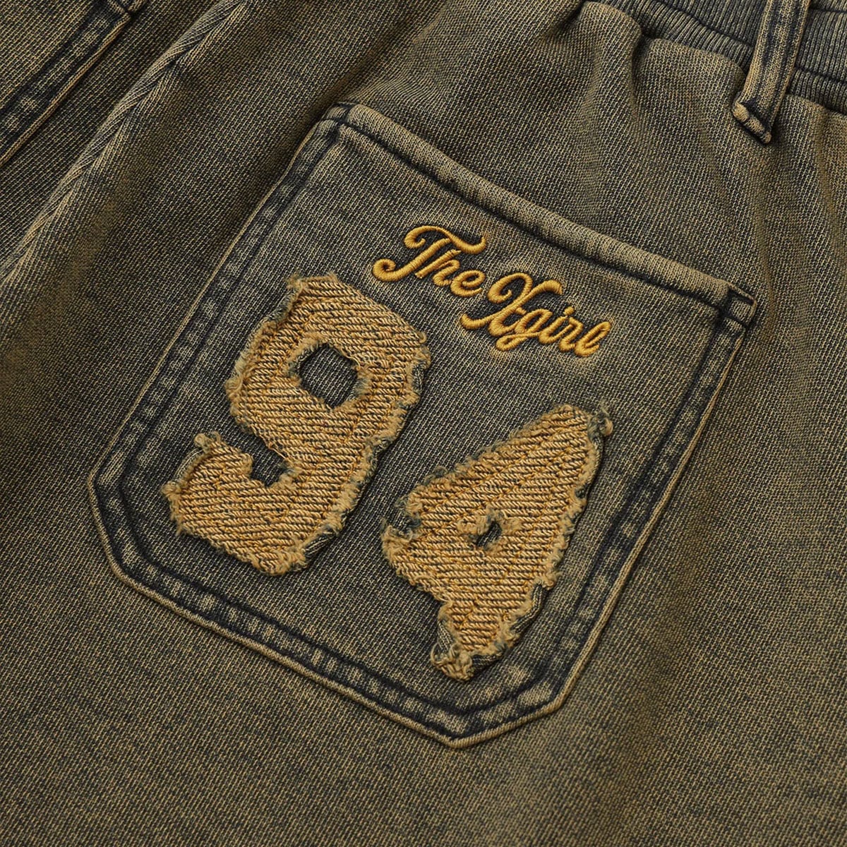 XGIRL | OVERDYED NUMBER PATCH CARGO SWEATPANTS��105261031004��