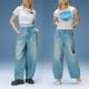  X-girl  | TUCK WIDE LEG DENIM PANTS��105262031017��