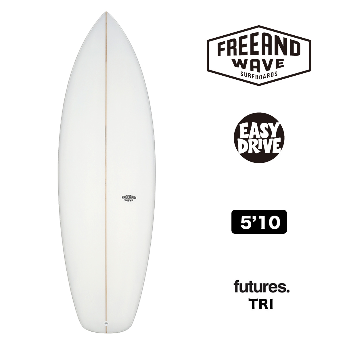FREE AND WAVE EASY DRIVE 5'10 35L ショートボード PU サーフボード