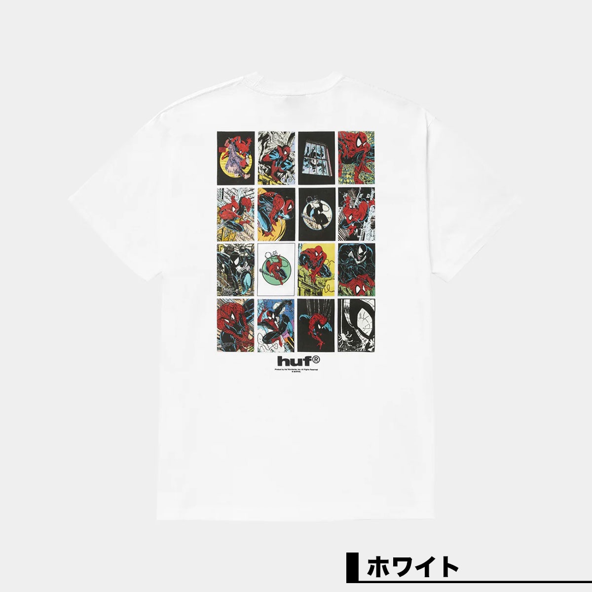 �ڿ��ե������HUF �ϥ� �� MARVEL ����� ȾµT����� ���ѥ������ޥ� �ޡ��٥� ���ᥳ�� �ۥ磻�� M L �������ȥܡ��� ���������� �͵��֥��� ���� ���� 2025��TS02727��