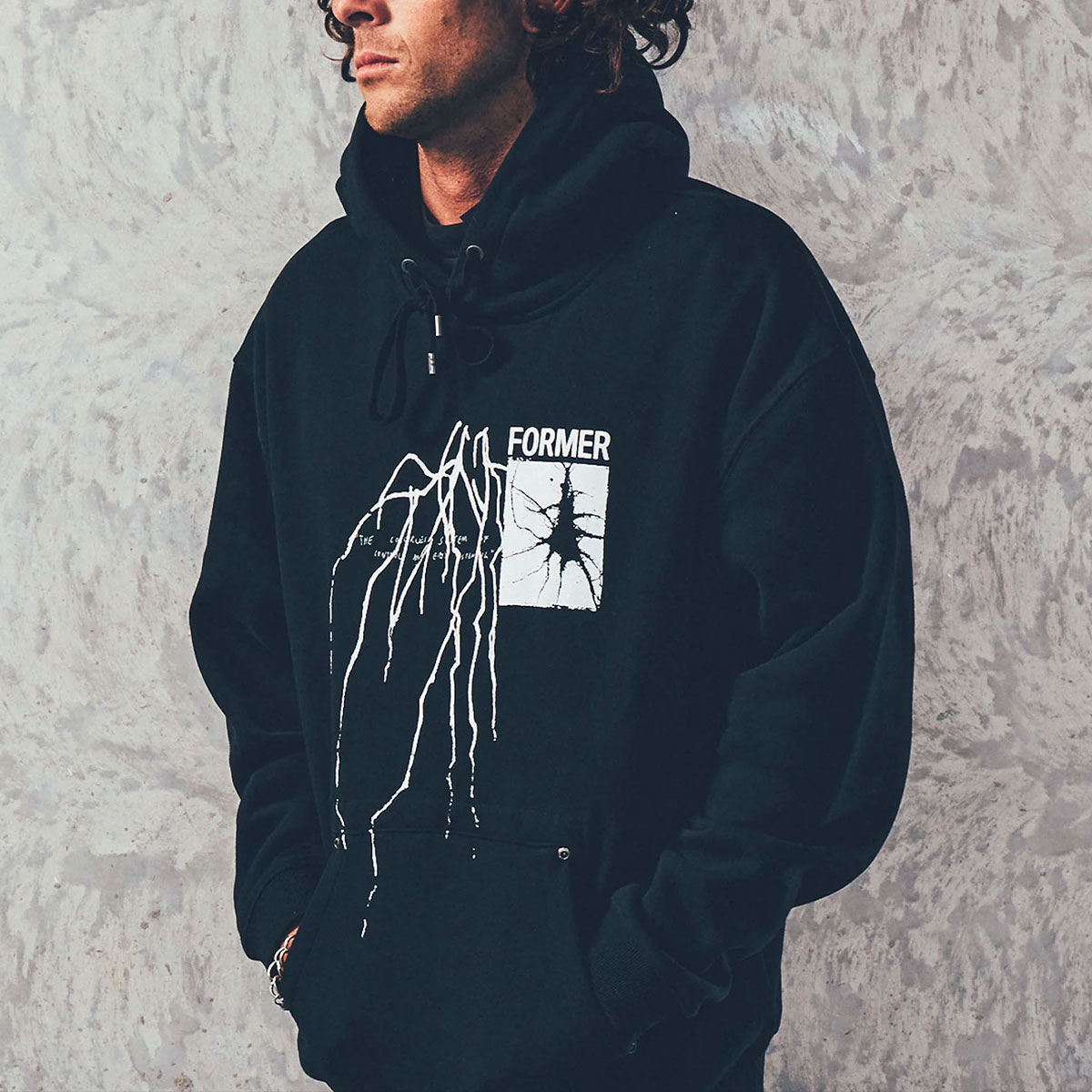 ��30%OFF ���ե�����ۥե����ޡ� ��� �������å� �ѡ����� �ա��ǥ��� ����  �֥�å� L �����ե��� ���ȥ꡼�� �͵� �֥��� FORMER 2024 ���� | SCRAWL HOOD��FFL-24406��