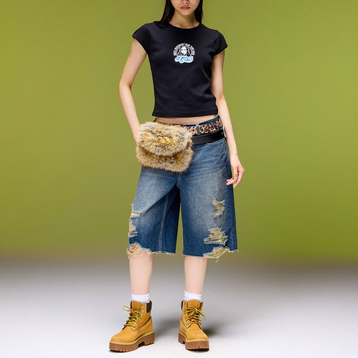 X-GIRL  | FACE AND LOGO PATCH S/S BABY TEE��105263011016��