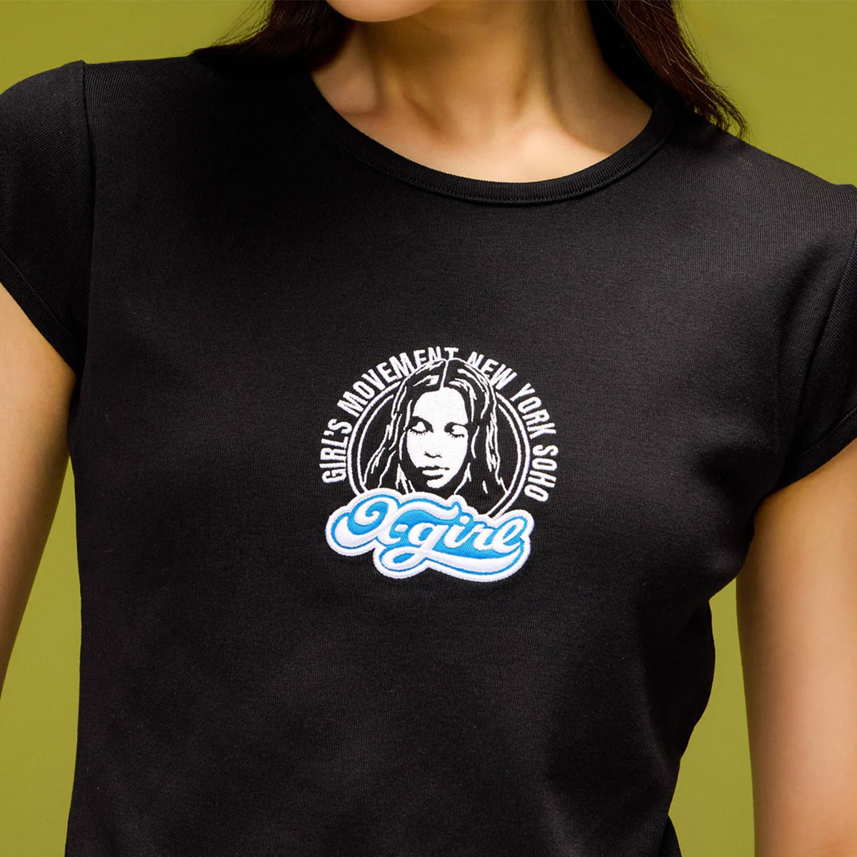 X-GIRL  | FACE AND LOGO PATCH S/S BABY TEE��105263011016��
