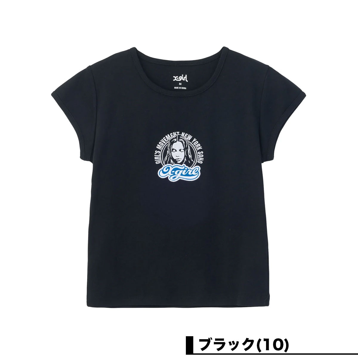 X-GIRL  | FACE AND LOGO PATCH S/S BABY TEE��105263011016��