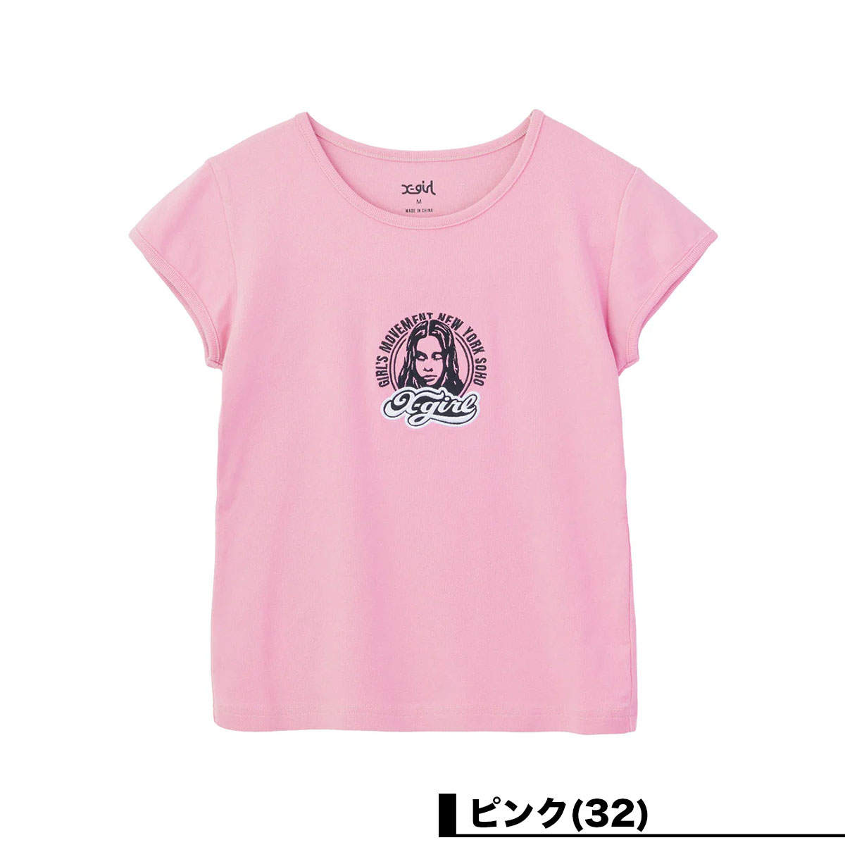 X-GIRL  | FACE AND LOGO PATCH S/S BABY TEE��105263011016��