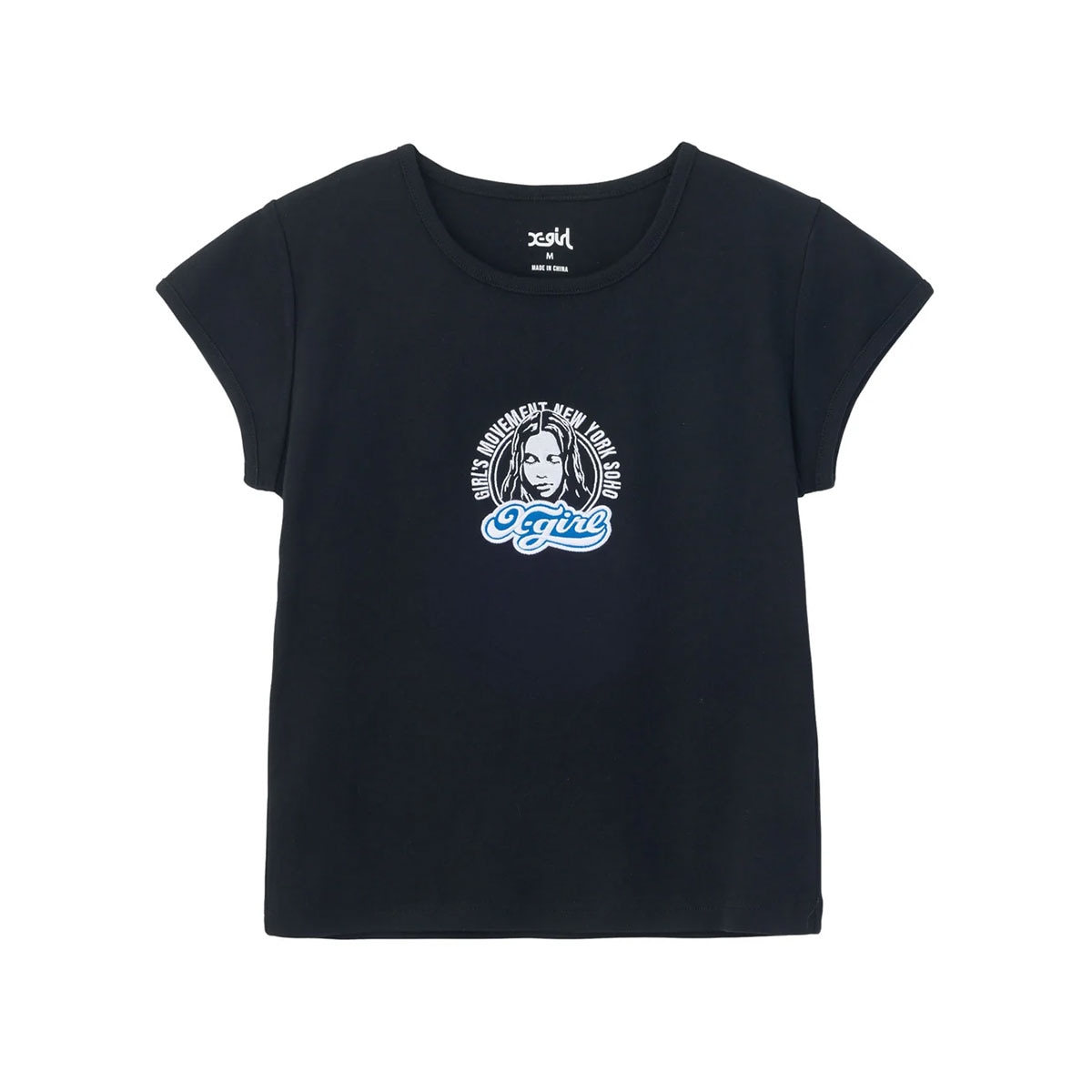 X-GIRL  | FACE AND LOGO PATCH S/S BABY TEE��105263011016��