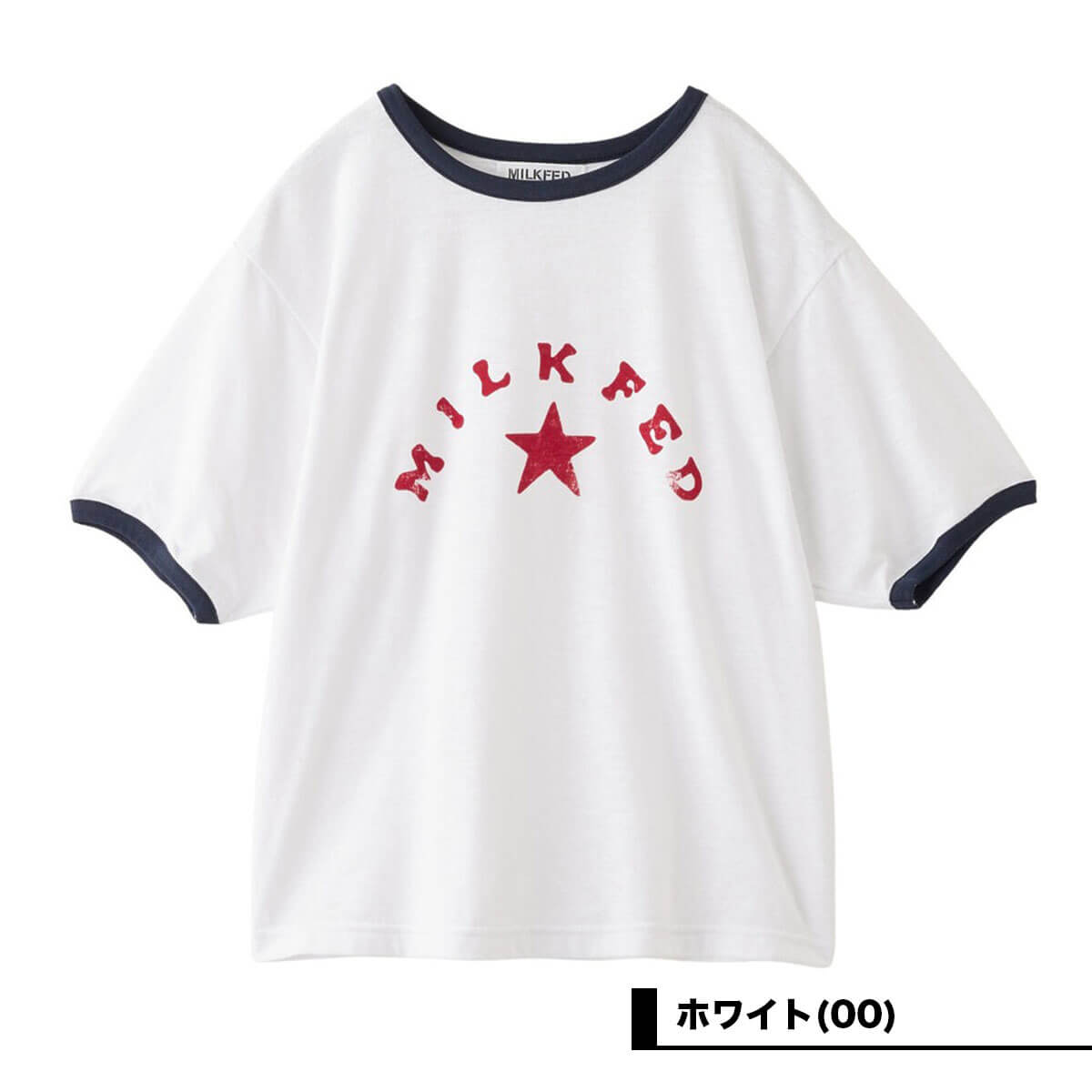 ��20%OFF ���ե�����ۥߥ륯�ե��� ��ǥ����� ȾµT����� ��󥬡�T����� ���ᥫ�� �ȥåץ� �͵� �������� �֥��� | MILKFED. LOGO AND STAR FLOCKY PRINT RINGER TEE��103252013003��