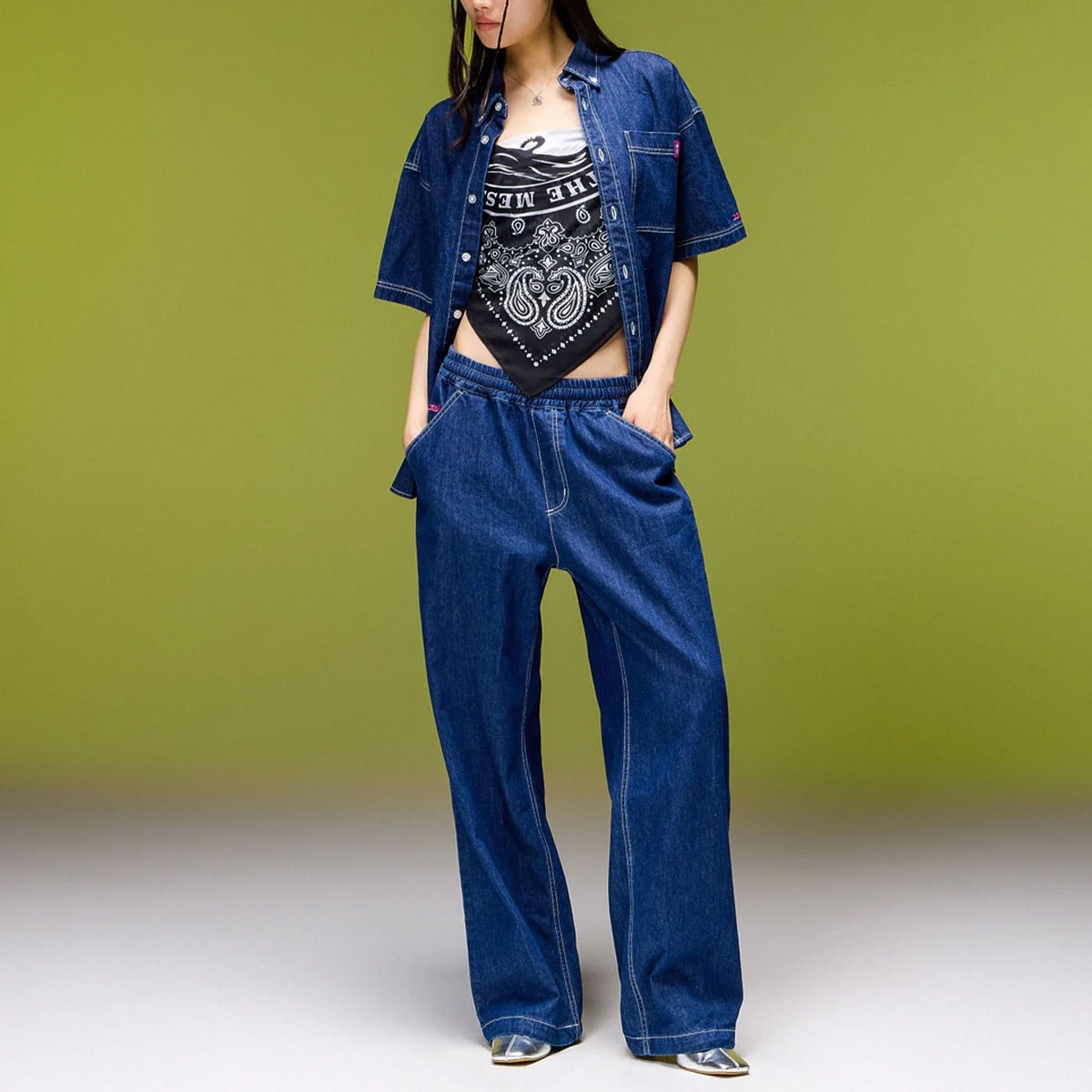 X-GIRL  | FACE LABEL POCKET EASY PANTS��105263031005��