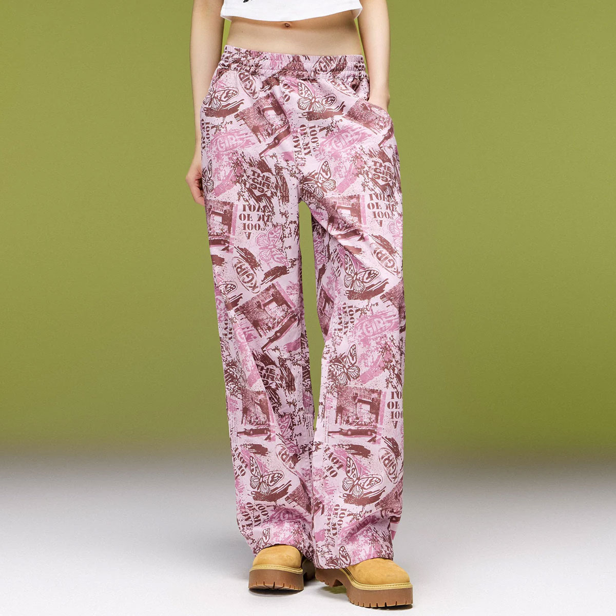X-GIRL  | FACE LABEL POCKET EASY PANTS��105263031005��