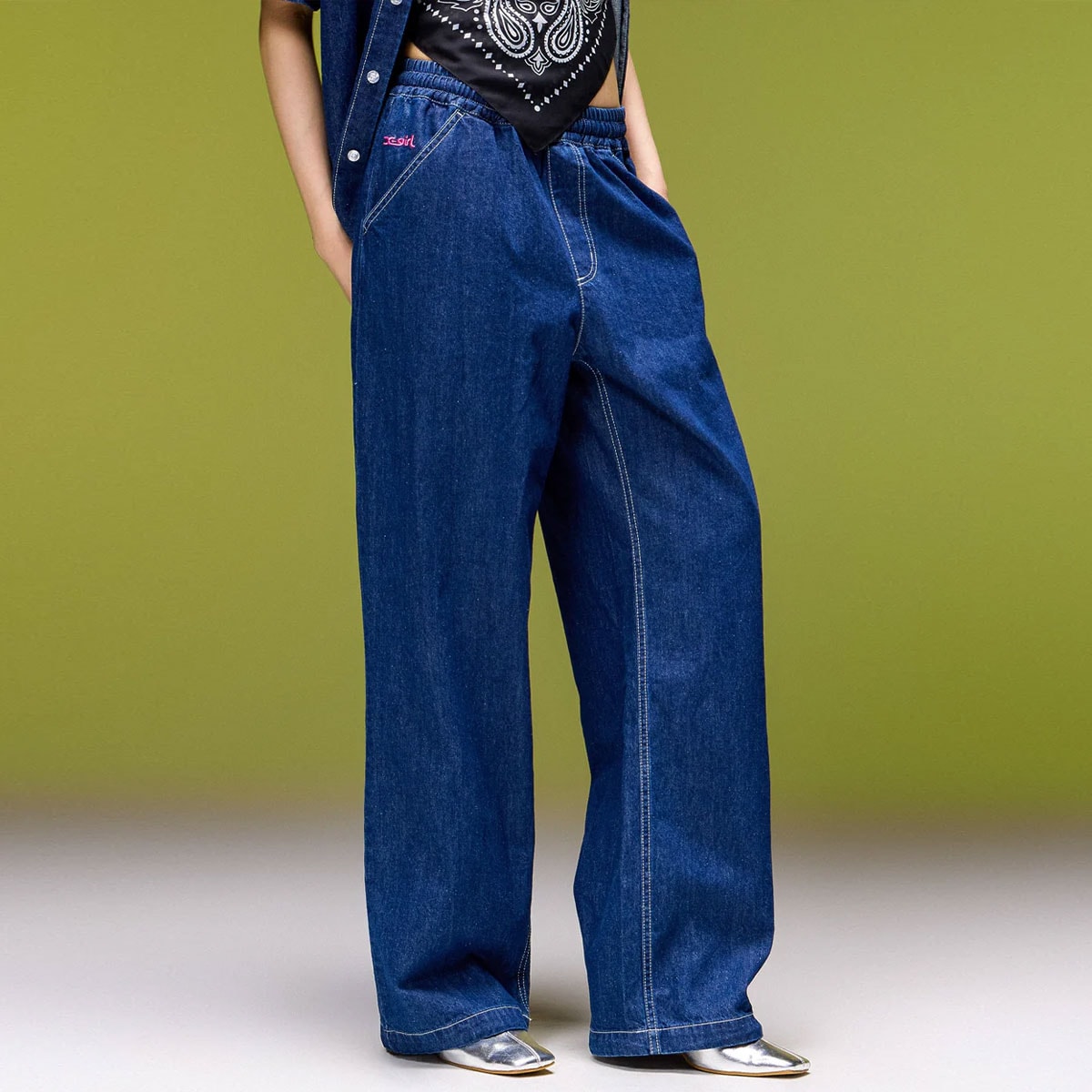 X-GIRL  | FACE LABEL POCKET EASY PANTS��105263031005��