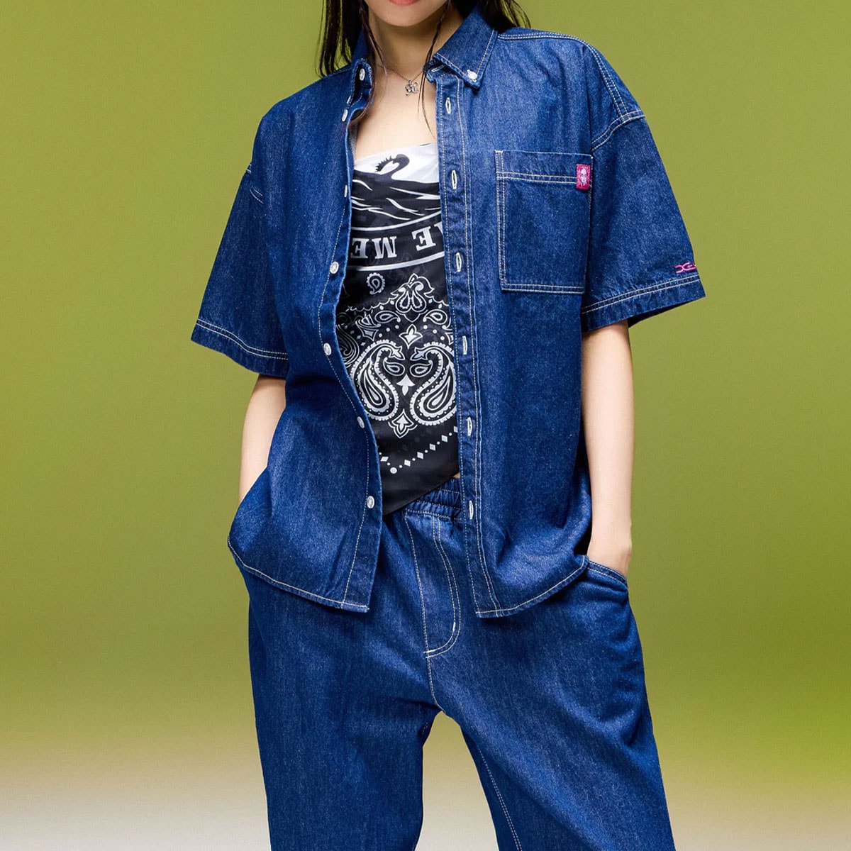 X-GIRL  | FACE LABEL POCKET EASY PANTS��105263031005��
