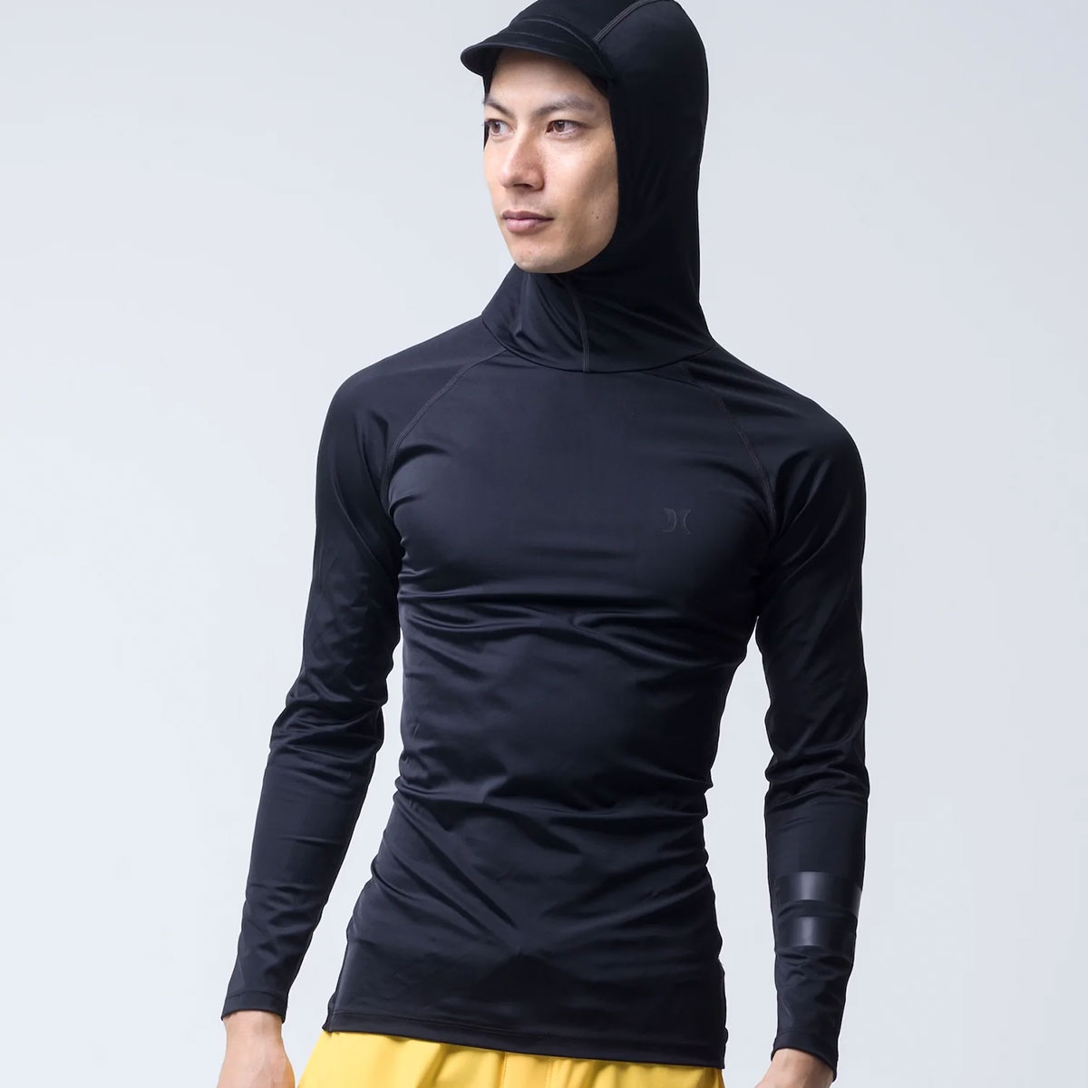 Hurley |  PHANTOM RASH BLOCK PARTY COMPRESSION HOODED LONG SLEEVE��MSRG251083��