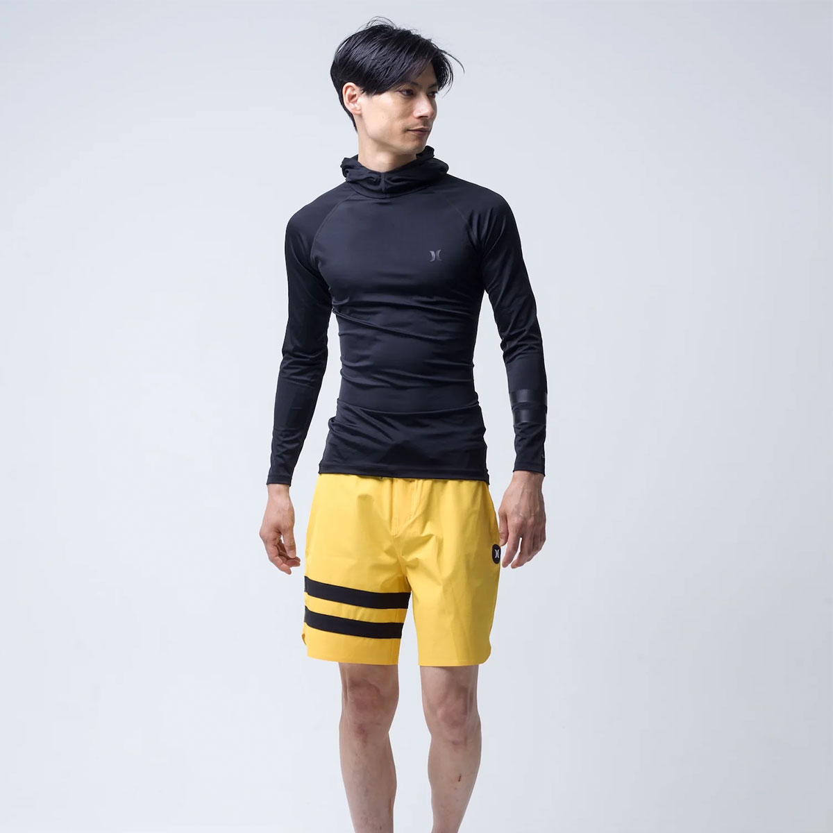Hurley |  PHANTOM RASH BLOCK PARTY COMPRESSION HOODED LONG SLEEVE��MSRG251083��