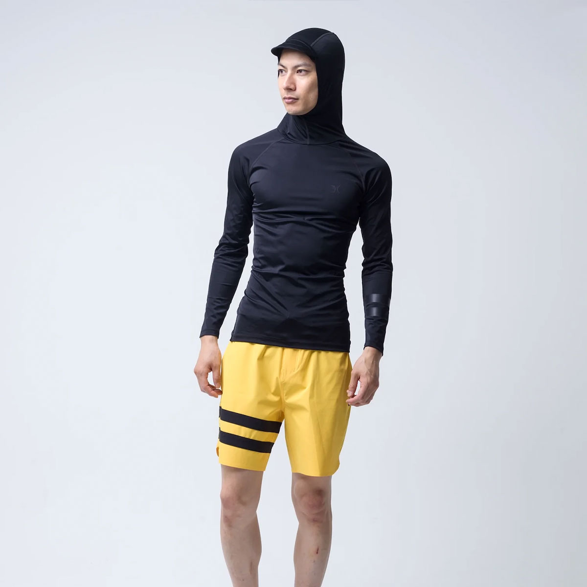 Hurley |  PHANTOM RASH BLOCK PARTY COMPRESSION HOODED LONG SLEEVE��MSRG251083��