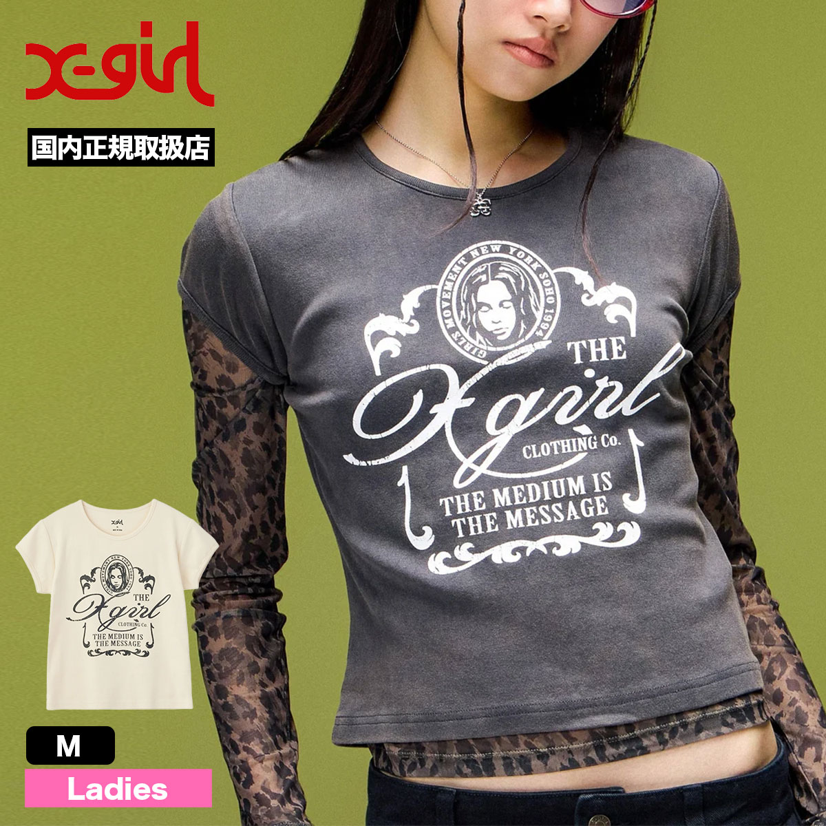���å��������� ȾµT����� �ȥåץ� ������ơ����� ��2�� M ���ȥ꡼�ȿ͵��֥��� X-GIRL ���� 2026 | FADED VICTORIAN FACE S/S BABY TEE��105263011012��