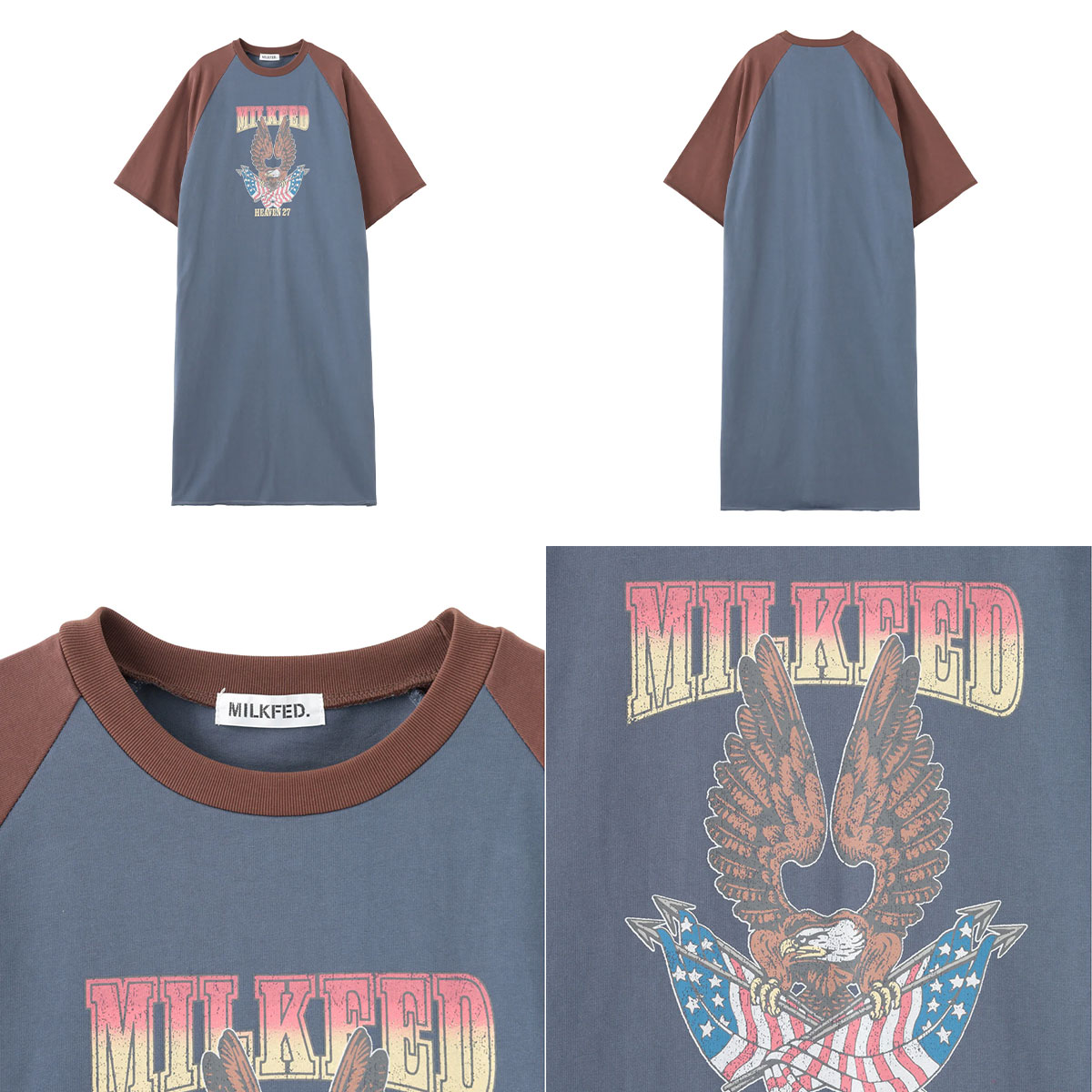 ߥ륯ե ǥ Ⱦµ T ԡ   եå 2 ONESIZE ͵֥ MILKFED. | EAGLE B/B TEE DRESS103253041001
