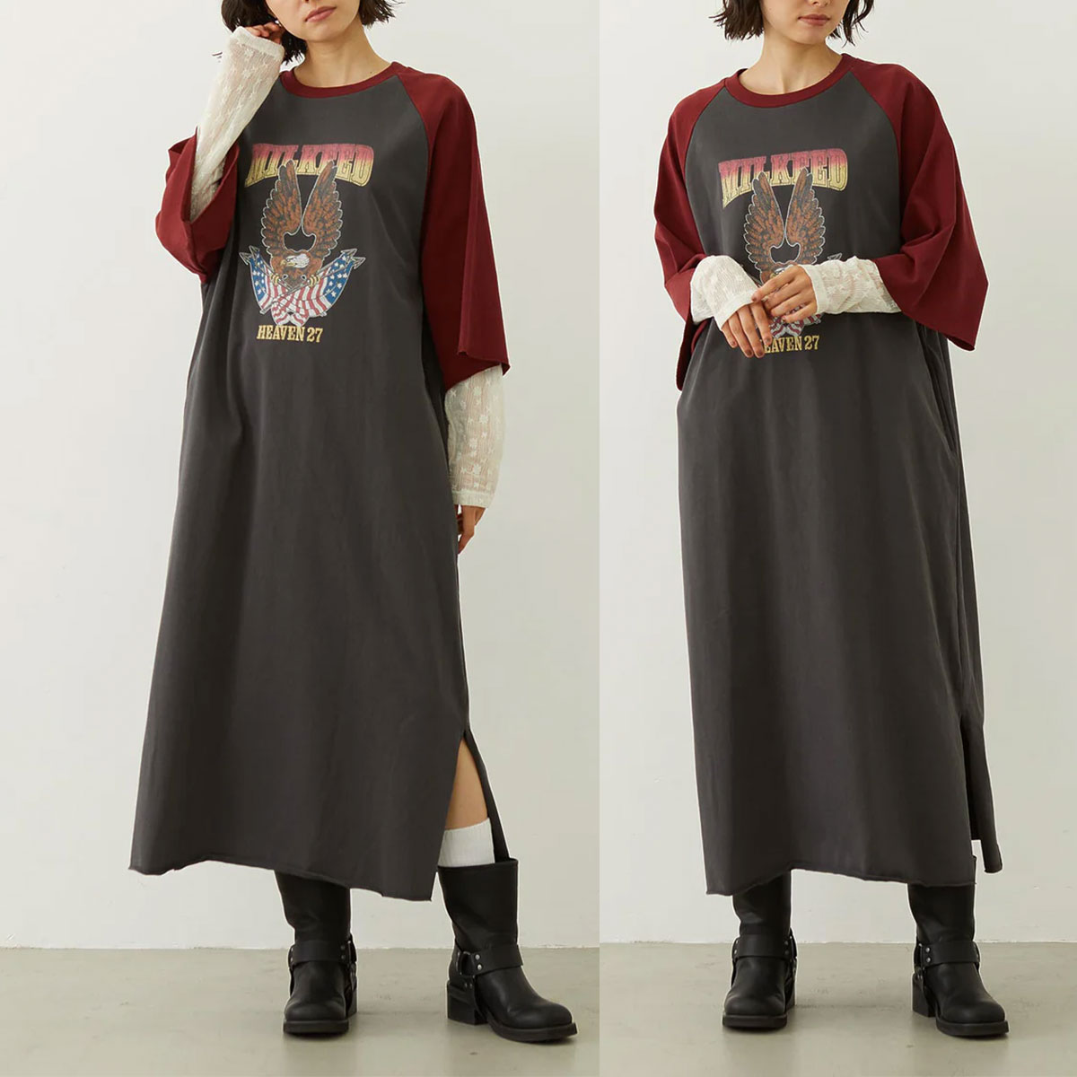 ߥ륯ե ǥ Ⱦµ T ԡ   եå 2 ONESIZE ͵֥ MILKFED. | EAGLE B/B TEE DRESS103253041001