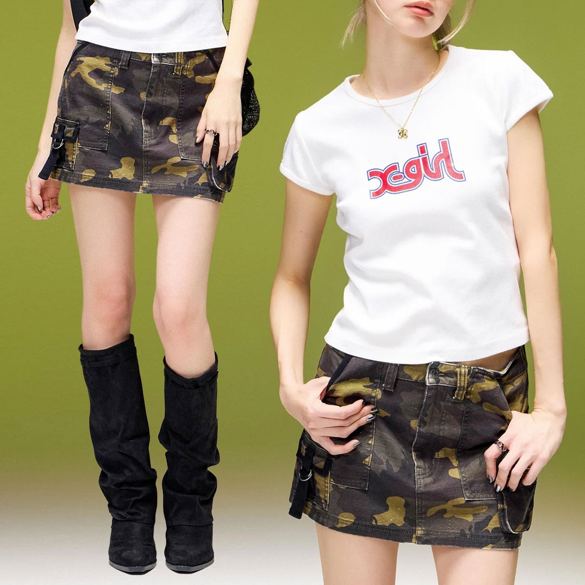 ���å��������� �ߥ˥������� �ܥȥ� �ޥ���ݥ��å� Y2K������ �º� ����ե顼���� M ���ȥ꡼�ȿ͵��֥��� X-GIRL ���� 2026 | MULTI POCKET MINI SKIRT��105263032001��