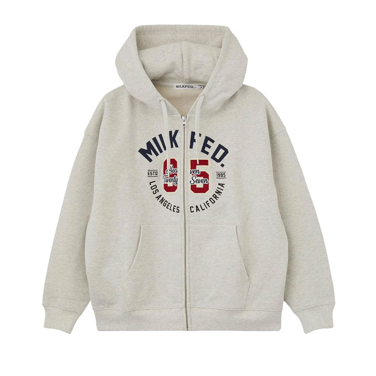 MILKFED. | COLLEGE LOGO PATCH ZIP UP HOODIE��103263012002��