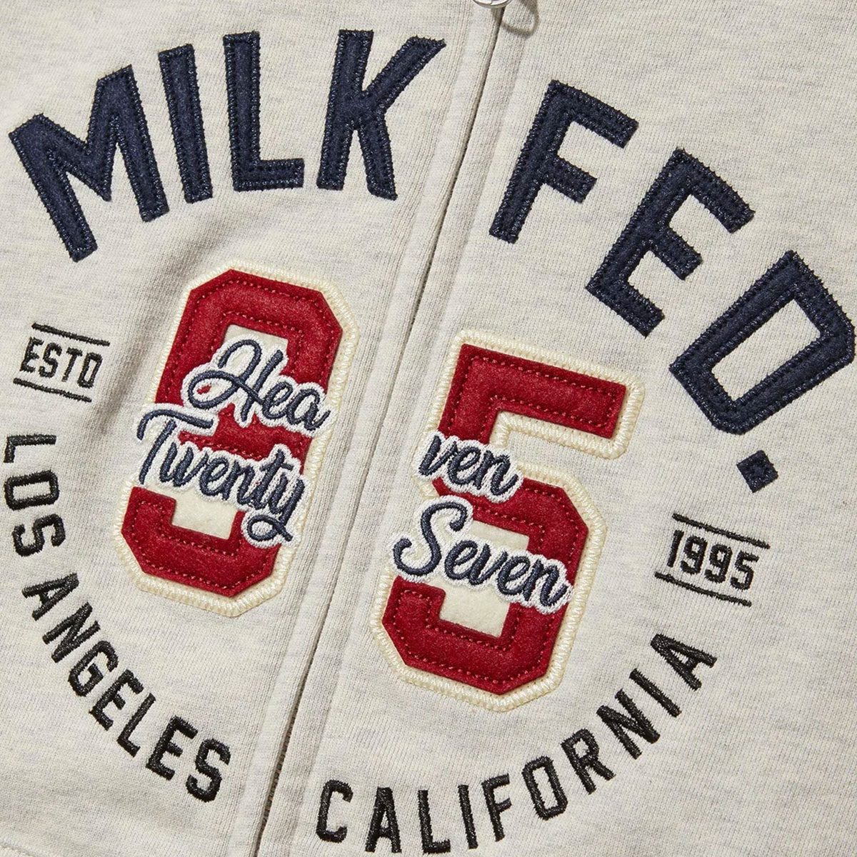 MILKFED. | COLLEGE LOGO PATCH ZIP UP HOODIE��103263012002��