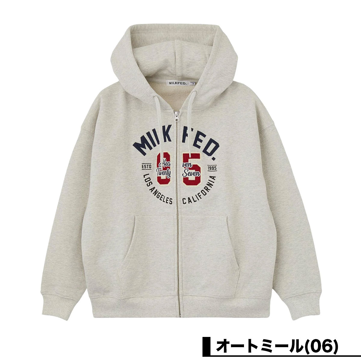 MILKFED. | COLLEGE LOGO PATCH ZIP UP HOODIE��103263012002��