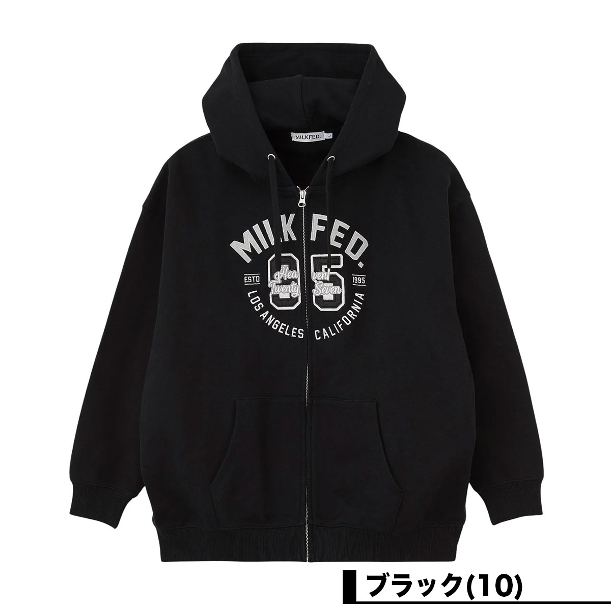 MILKFED. | COLLEGE LOGO PATCH ZIP UP HOODIE��103263012002��