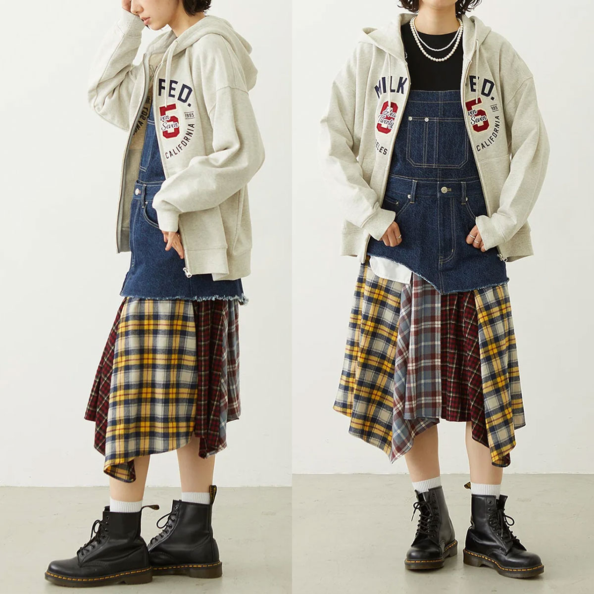 MILKFED. | COLLEGE LOGO PATCH ZIP UP HOODIE��103263012002��