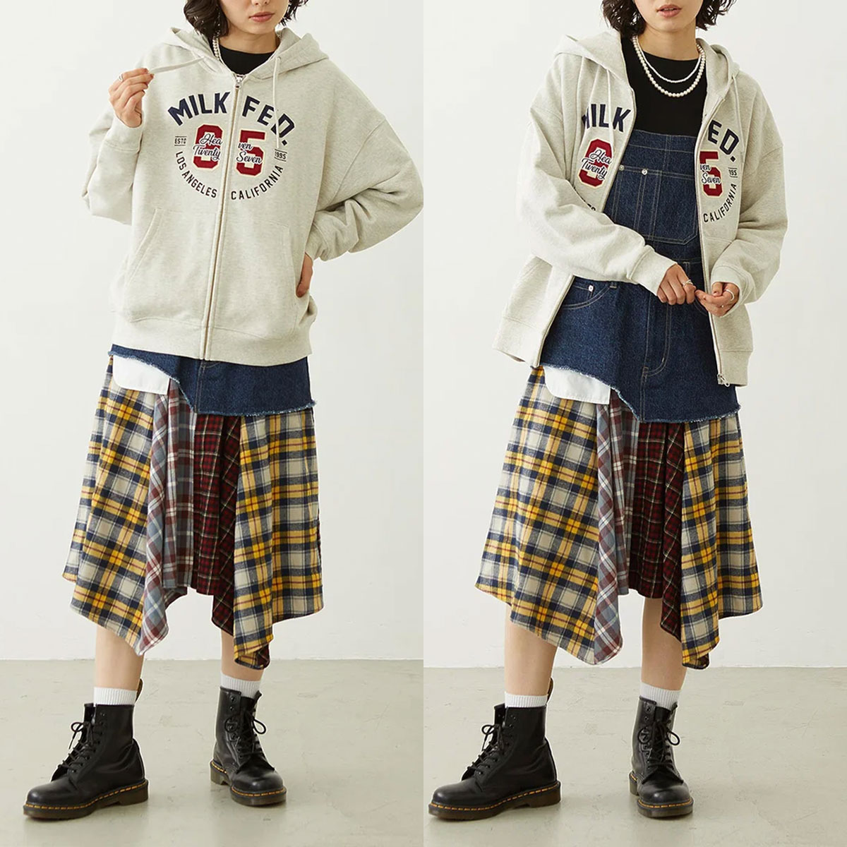 MILKFED. | COLLEGE LOGO PATCH ZIP UP HOODIE��103263012002��