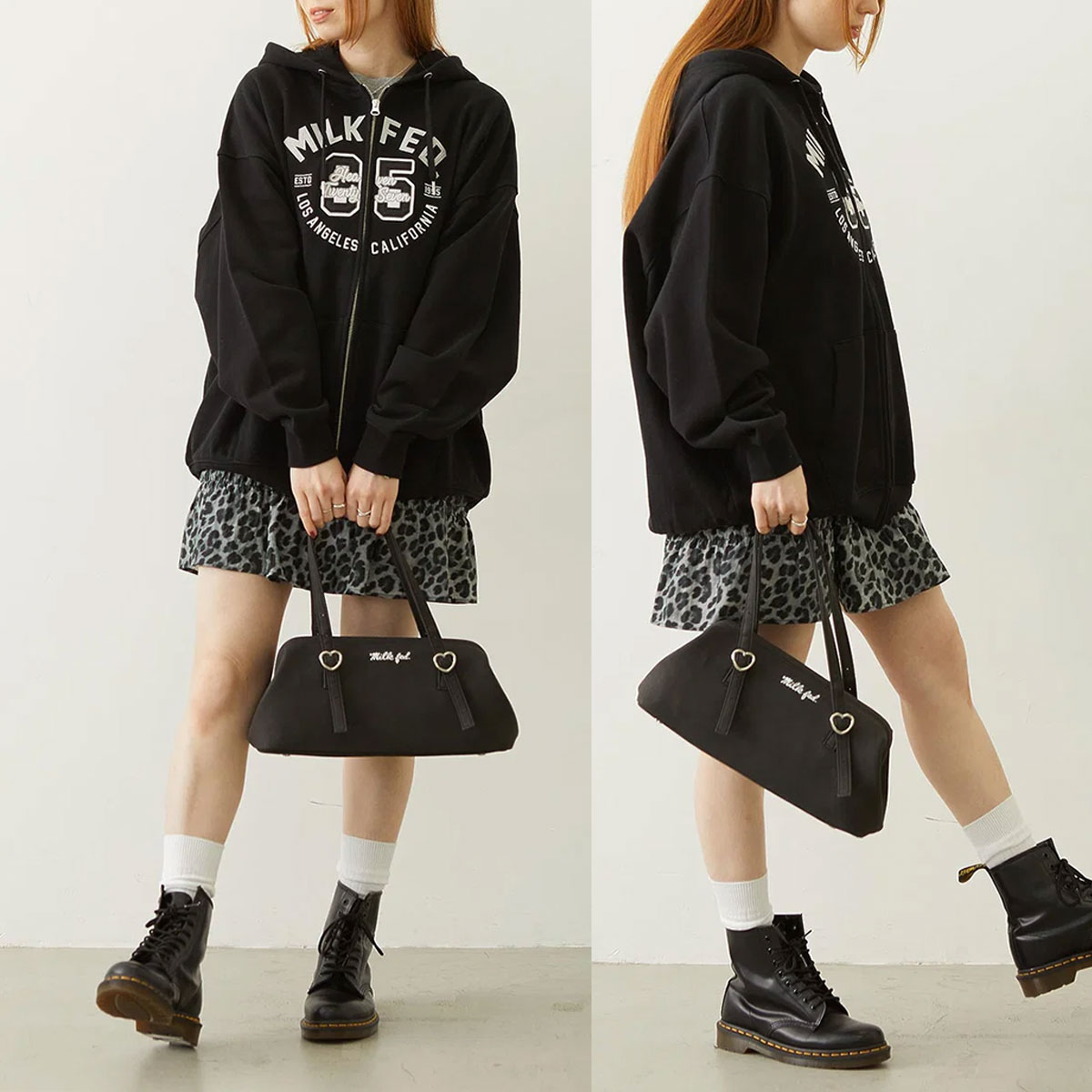 MILKFED. | COLLEGE LOGO PATCH ZIP UP HOODIE��103263012002��