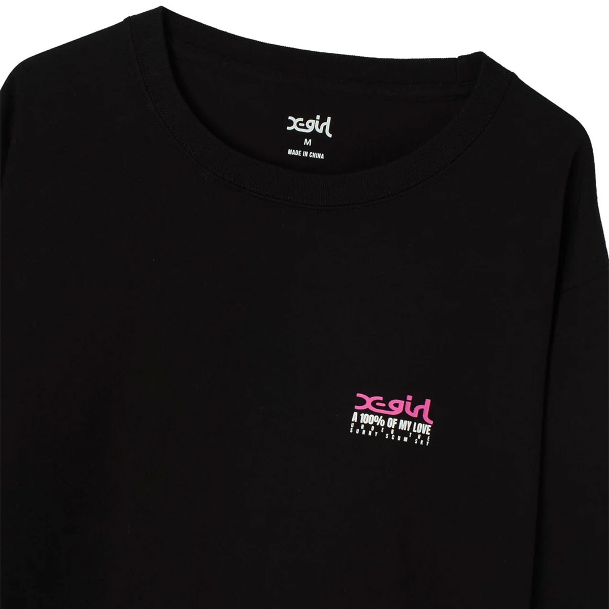 X-girl  | FACE BOX AND MESSAGE L/S TEE��105263011006��