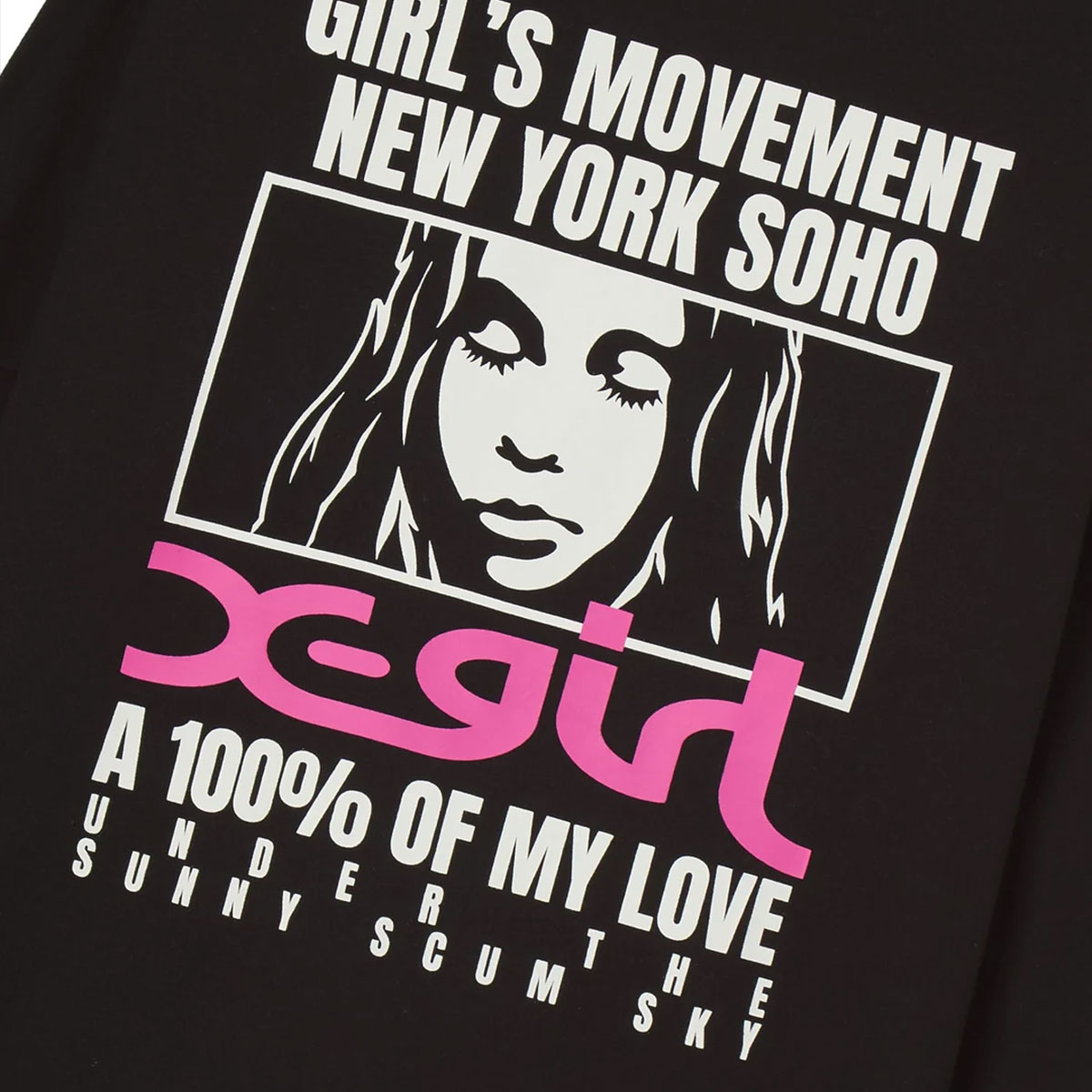 X-girl  | FACE BOX AND MESSAGE L/S TEE��105263011006��