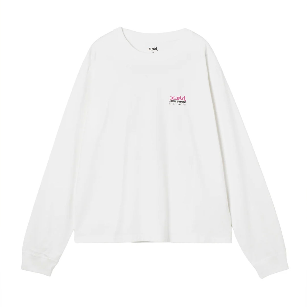 X-girl  | FACE BOX AND MESSAGE L/S TEE��105263011006��