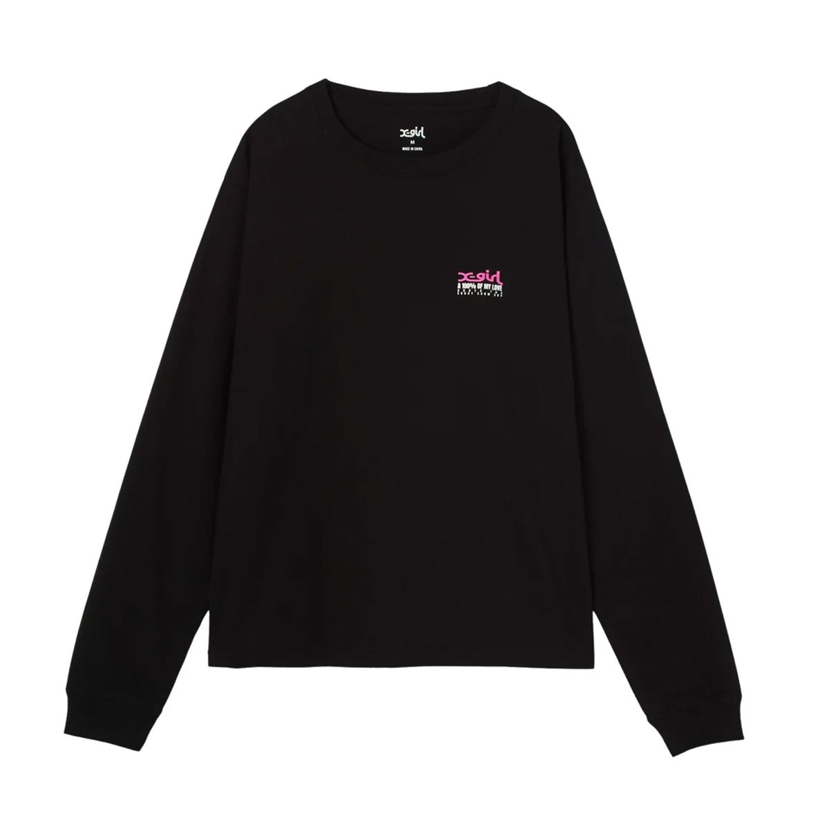 X-girl  | FACE BOX AND MESSAGE L/S TEE��105263011006��