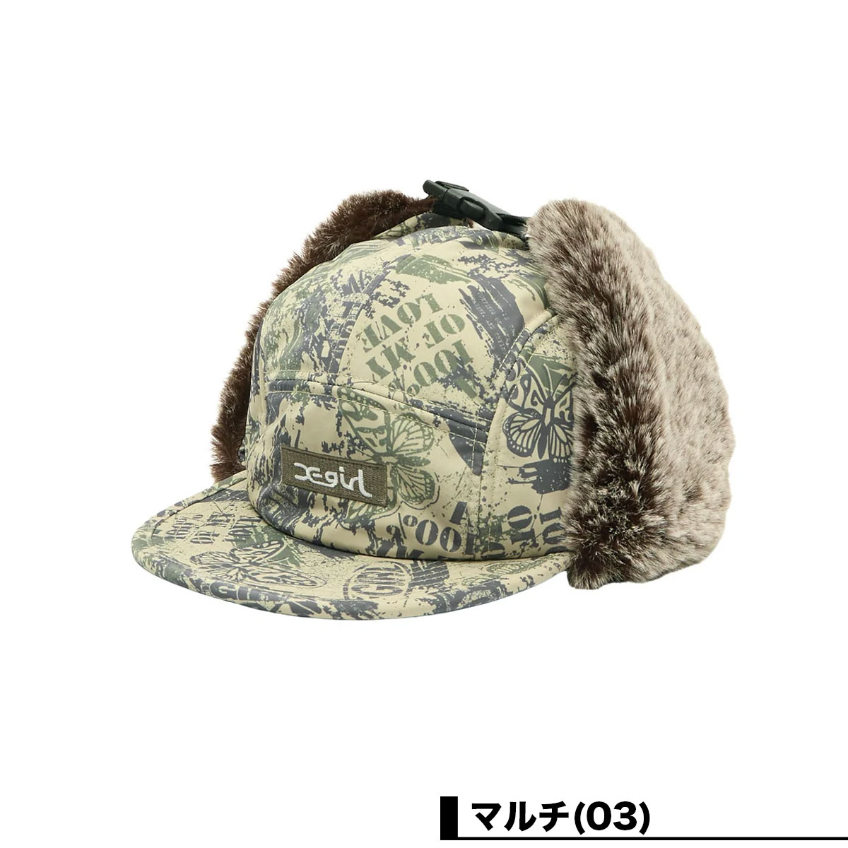 X-GIRL  | BOX LOGO EMBROIDERED DOG EAR JET CAP��105263051001��