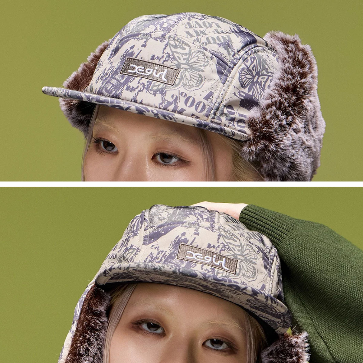 X-GIRL  | BOX LOGO EMBROIDERED DOG EAR JET CAP��105263051001��