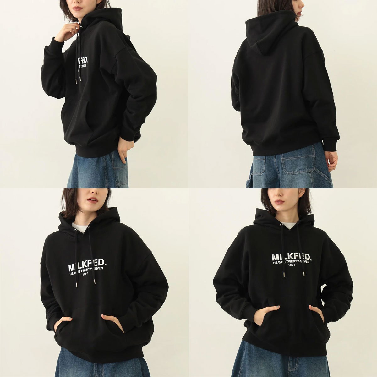 ��30%OFF ������ۥߥ륯�ե��� ��ǥ����� �ѡ����� �������å� �ա��� ���� ��� ��3�� M L �͵��֥��� MILKFED. ���� | STENCIL LOGO WIDE SWEAT HOODIE��103253012006��