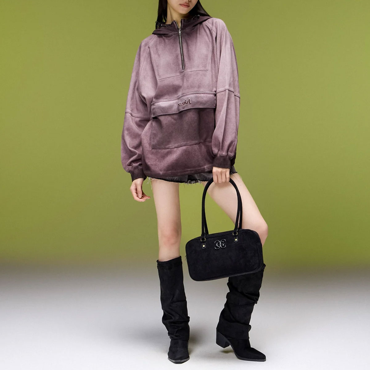 X-GIRL | TONAL XG EMBLEM LANDSCAPE HANDBAG��105263053003��