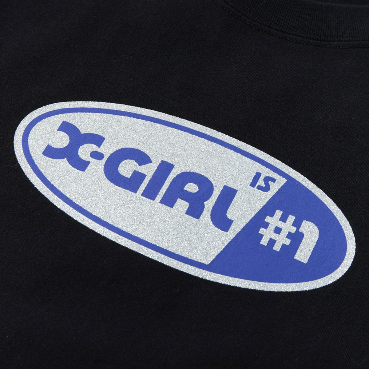 �ڿ��ե�����ۥ��å��������� ��ǥ����� ȾµT����� ���� ����ץ� ��2�� S M ���ȥ꡼�ȿ͵��֥��� X-GIRL ���� | NUMBER 1 GLITTER OVAL LOGO S/S TEE��105253011006��