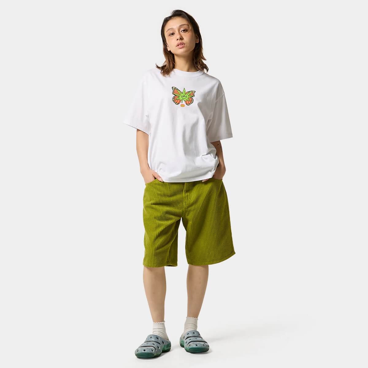 huf | GREEN BUDDERFLY TEE��TS02626��