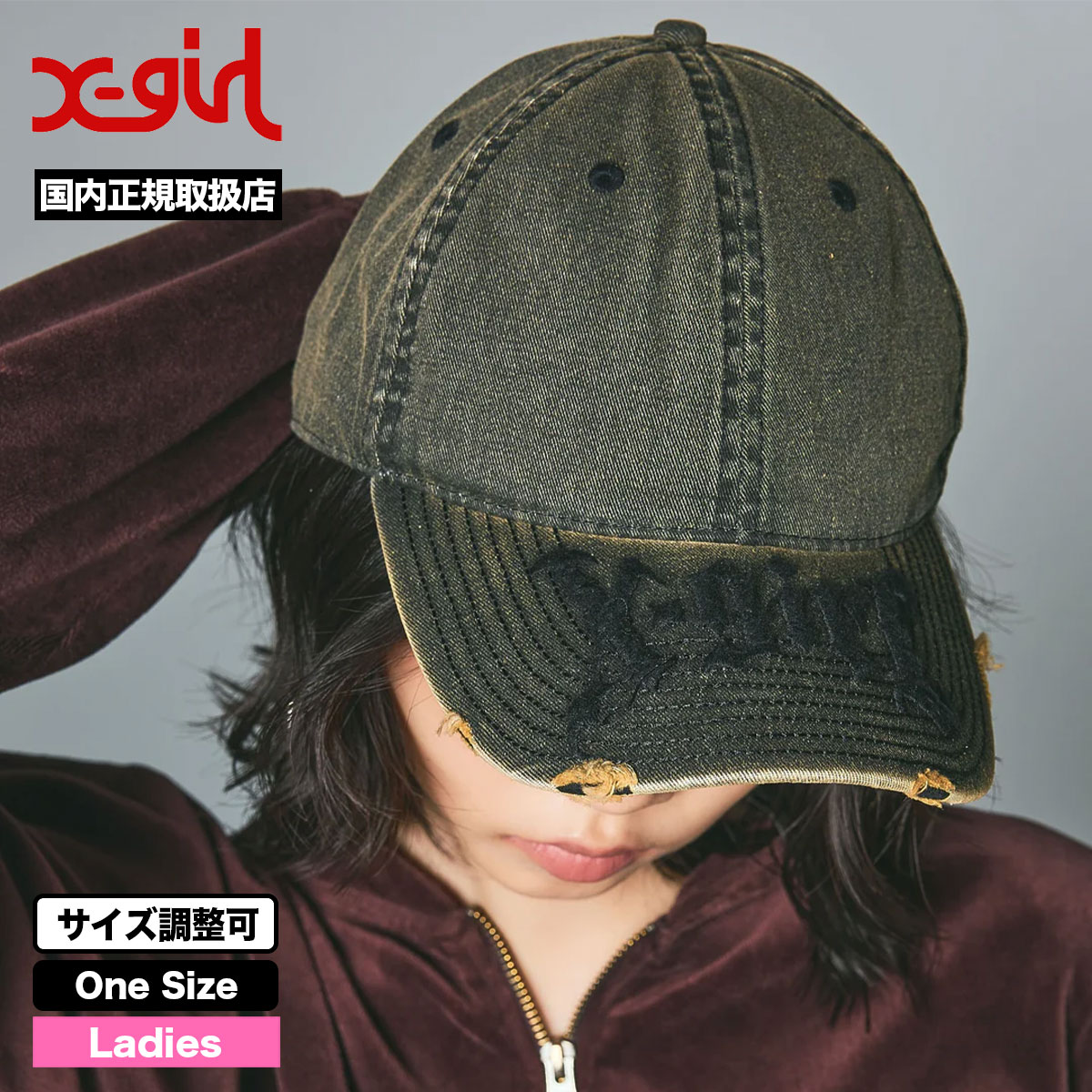 ���å��������� ����å� ˹�� �ǥ˥� 6�ѥͥ� ���᡼���ù� ���� ������Ĵ�� ���ȥ꡼�ȿ͵��֥��� X-GIRL ���� | GOTHIC LOGO 6PANEL CAP��105254051010��