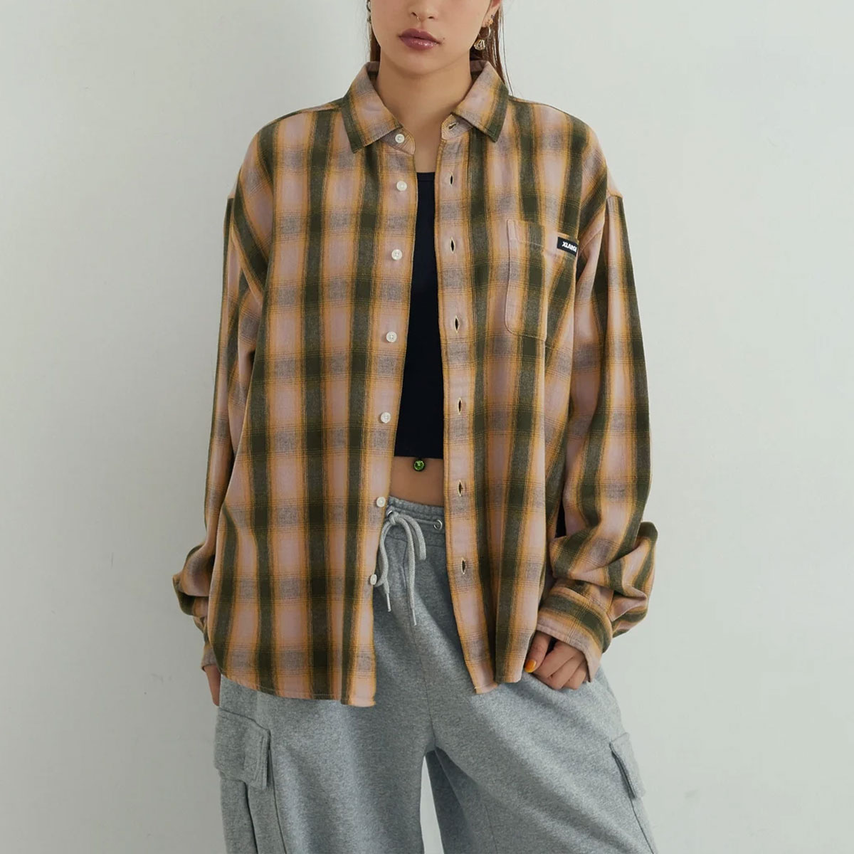XLARGE | OVERDYED OMBRE CHECK SHIRT��101263014004��