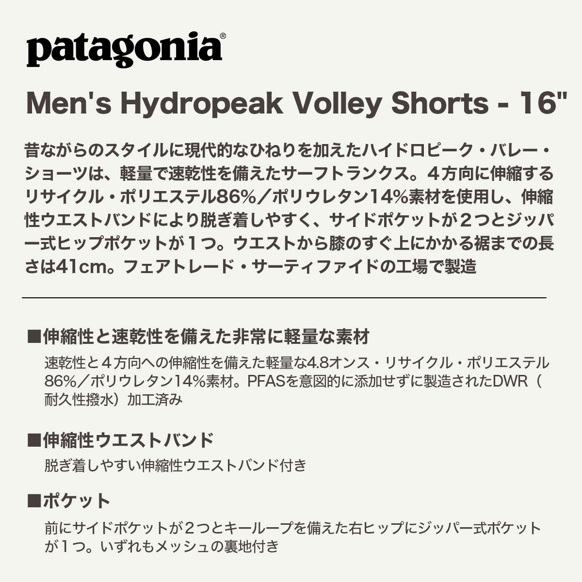 Patagonia | Men's Hydropeak Volley Shorts - 16"��86436�� 