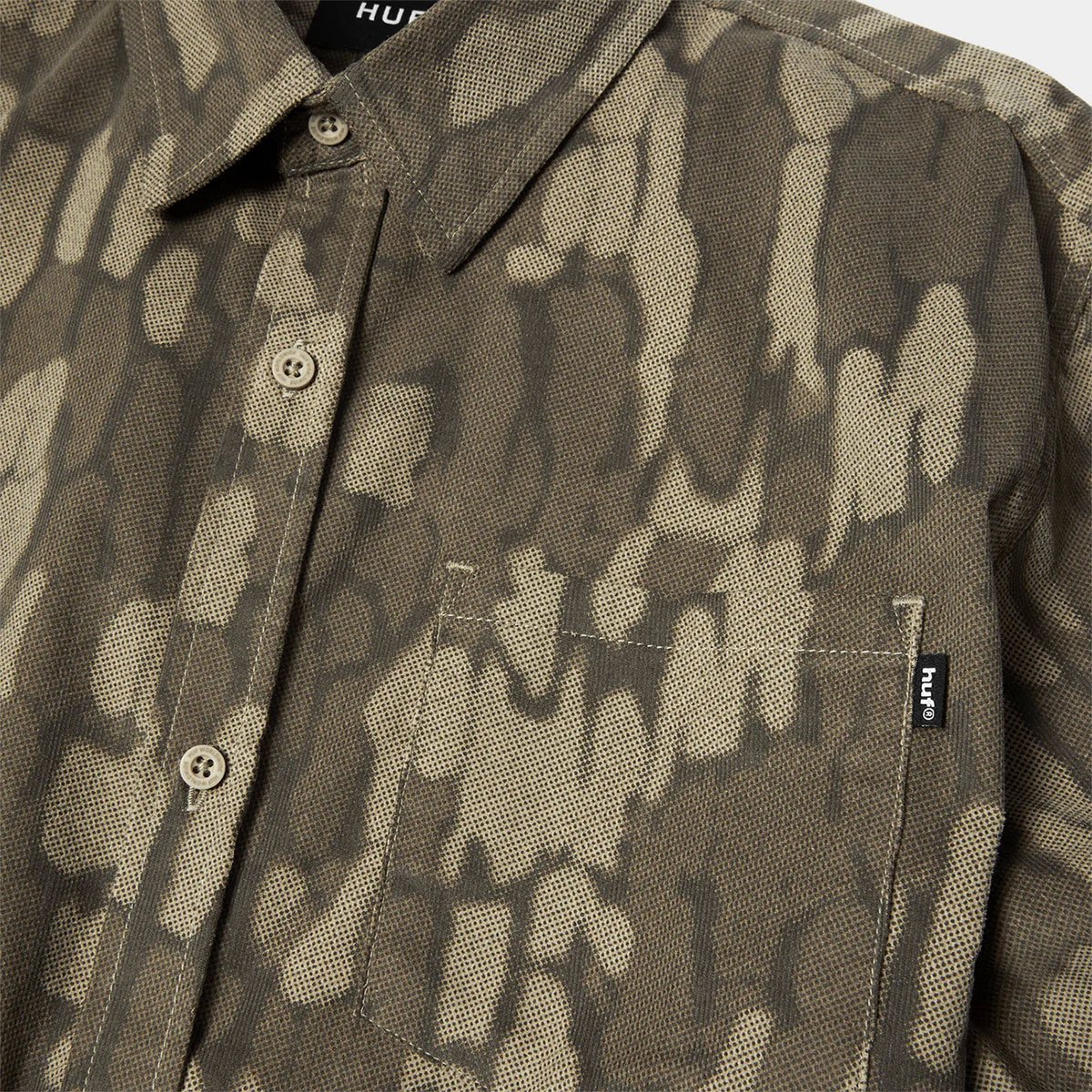 HUF �ϥ� Ĺµ����� ��� ��ǥ����� �����ǥ���� ������ �������ȥܡ��� ���������� �͵��֥��� ���� ���� 2025 | WARPED CAMO CORDUROY SHIRT��BU00256��