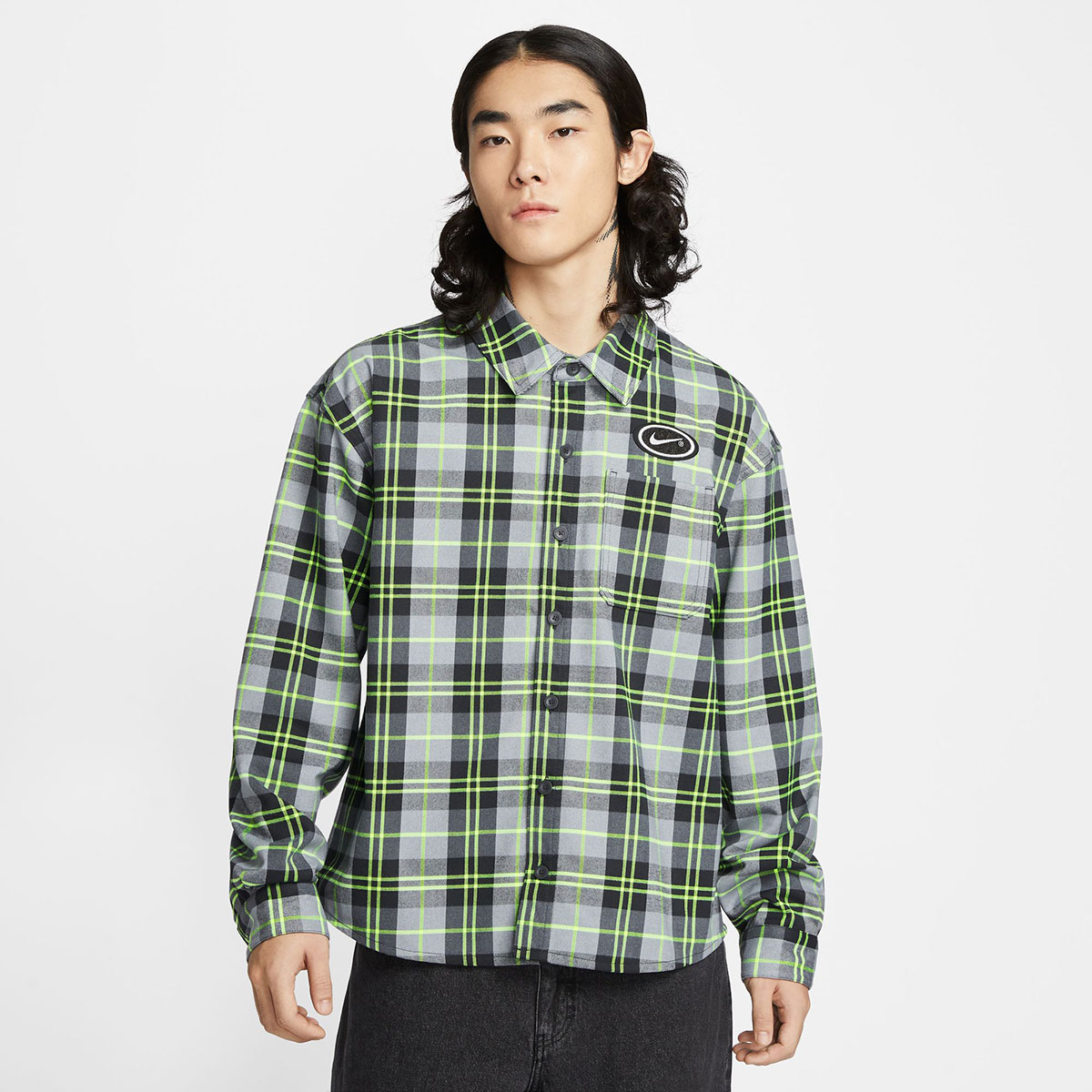 �ʥ��������ӡ� NIKE SB  Ĺµ����� ����å��������ȥ� ����� ���������⡼�����졼 M L XL 2XL �����������͵��֥��� ���̸����ǥ� | ERIC KOSTON x NIKE SB - SB FLNNL BTN UP KOS L/S TOP��HV0257-070��