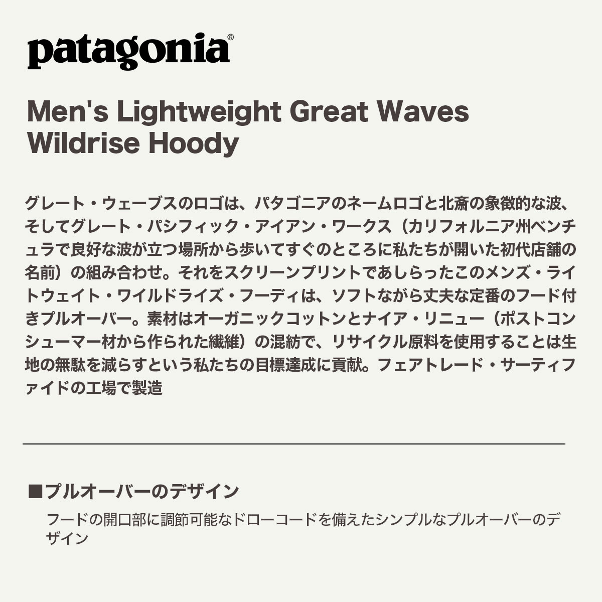 Patagonia | Men's Lightweight Great Waves Wildrise Hoody��39725��