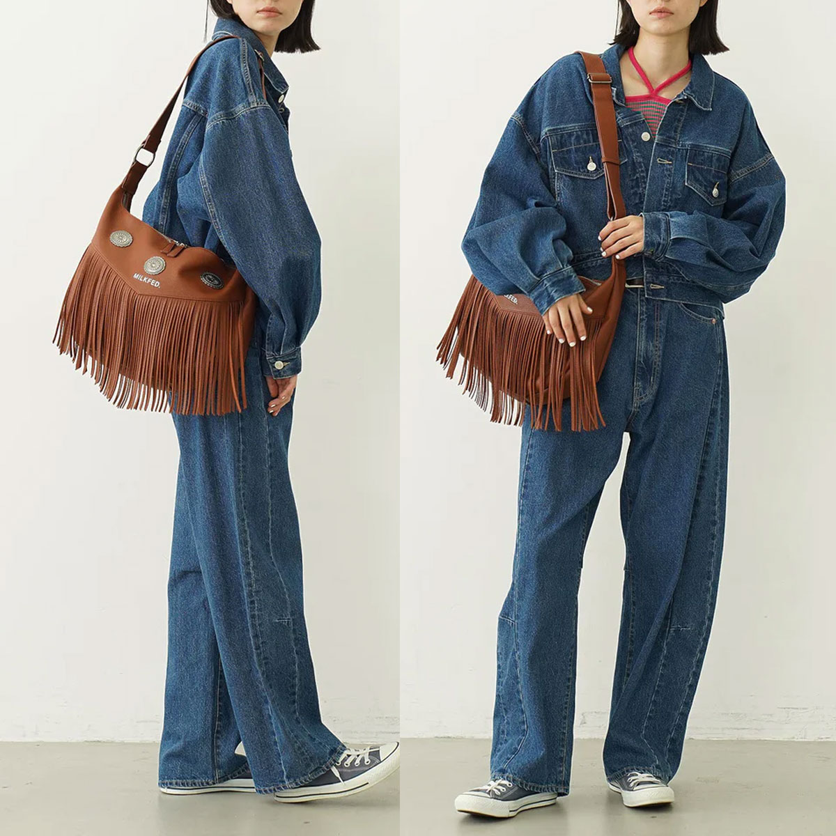 ��20%OFF ���ꥹ�ޥ�������ۥߥ륯�ե��� ��ǥ����� ���������Хå� �ե�� �ե����ʡ� ��¦��¦�ݥ��å� �͵��֥��� MILKFED. ���� ���� | FRINGE SHOULDER BAG��103251053004��