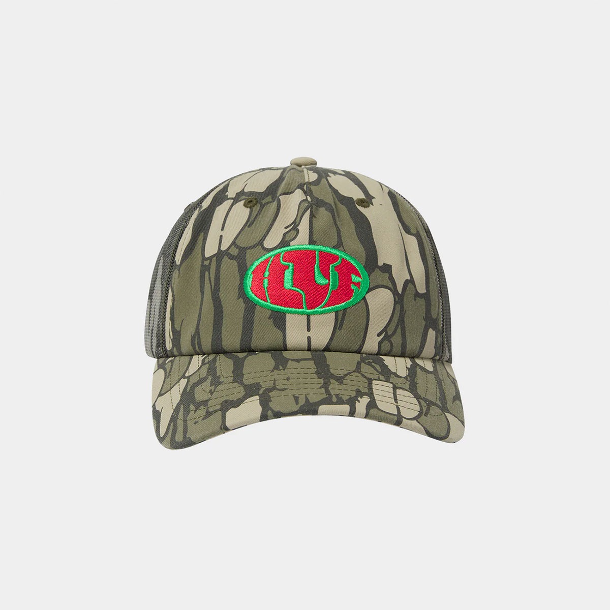 HUF �ϥ� ����å� ˹�� ����ե顼������ ��� ��ǥ����� �������ȥܡ��� ���������� �͵��֥��� ���� ���� 2025 | WARPED CAMO TRUCKER HAT��HT00908��