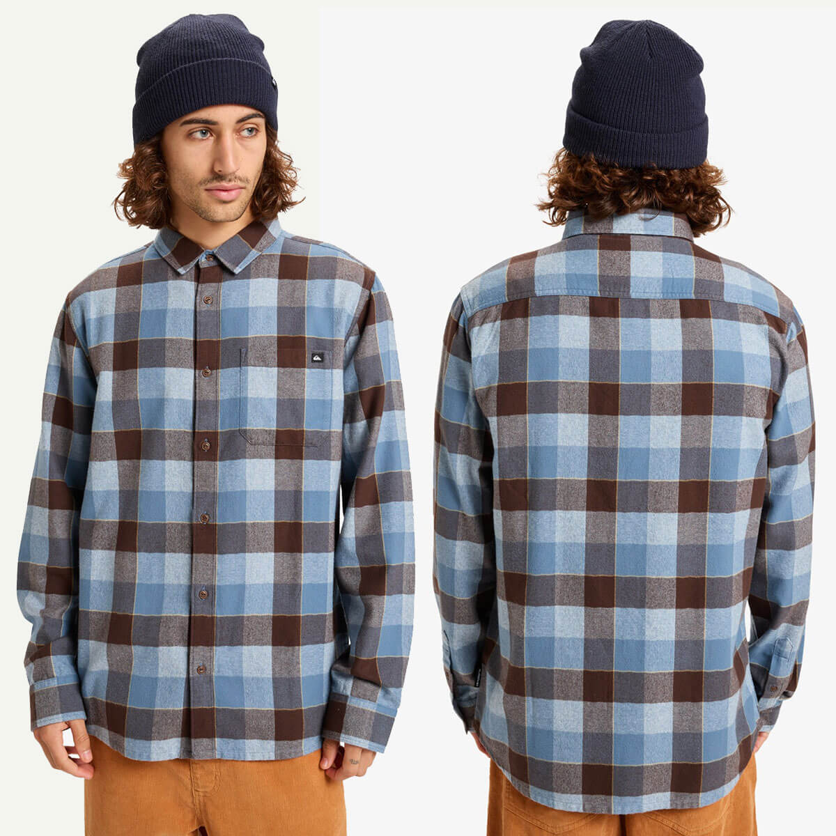 ��30%OFF ���ꥢ��󥹥�����ۥ����å�����С� ��� �ͥ륷��� Ĺµ����� �����å� �ȥåץ� �� ���åȥ� 100% ���ᥫ�� �����ե��� ���ѥ�� �͵� �֥��� | Quiksilver Motherfly Plaid��EQYWT04642��