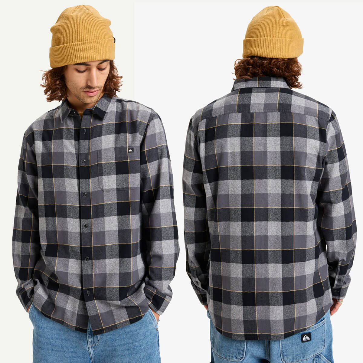 ��30%OFF ���ꥢ��󥹥�����ۥ����å�����С� ��� �ͥ륷��� Ĺµ����� �����å� �ȥåץ� �� ���åȥ� 100% ���ᥫ�� �����ե��� ���ѥ�� �͵� �֥��� | Quiksilver Motherfly Plaid��EQYWT04642��